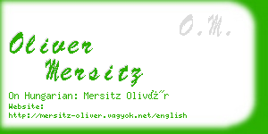 oliver mersitz business card